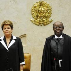 Brazilian President Dilma Rousseff, left, with Joaquim Barbosa